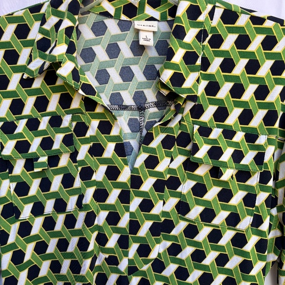 Merona Geometric Print Shirt Dress – Size L - Picture 2 of 4